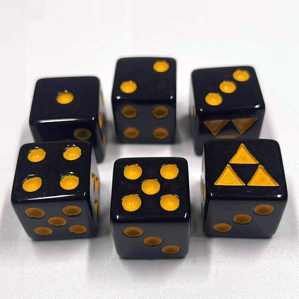 Dice - Tri-Force Black with Yellow