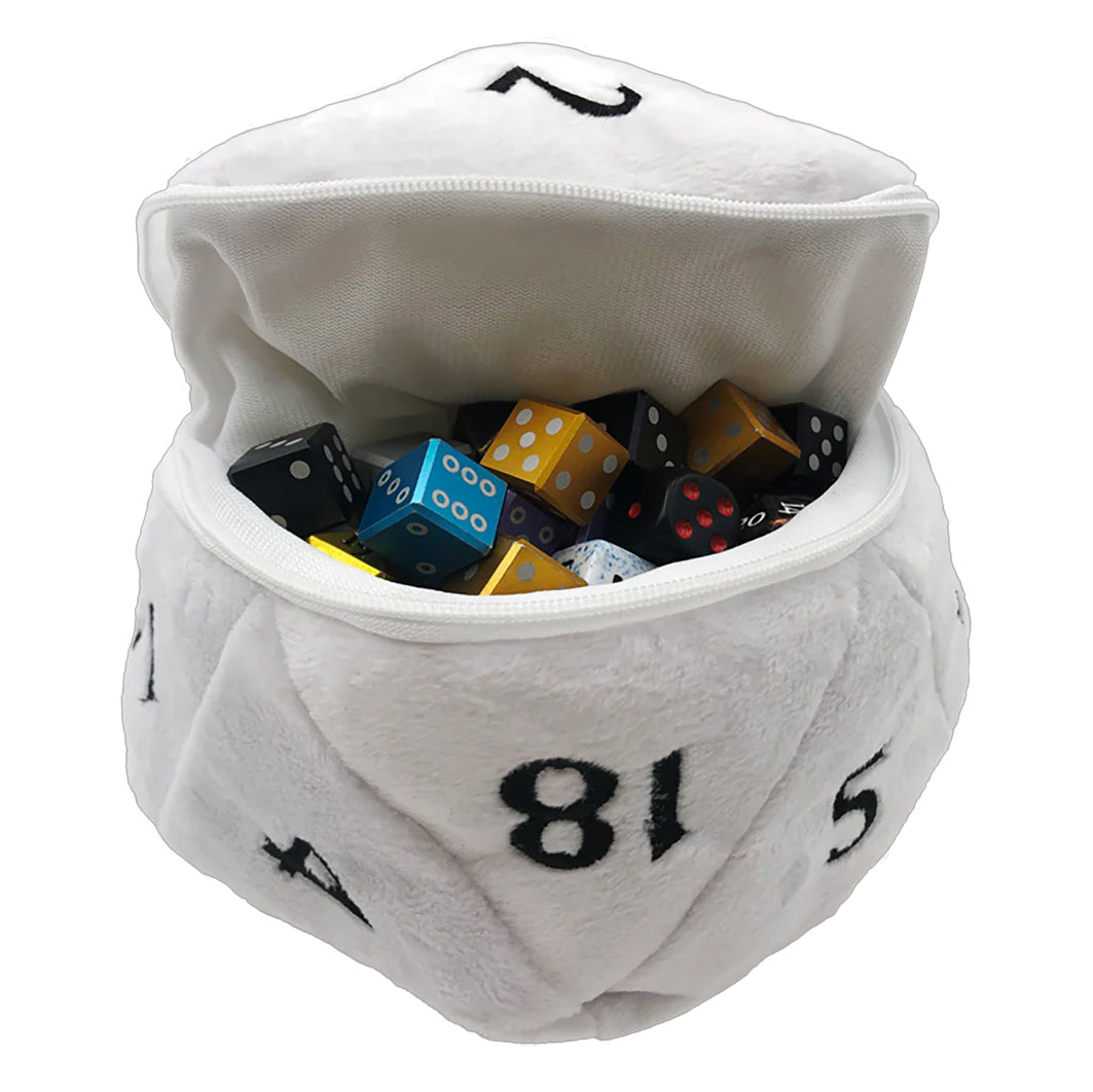 Dice Bag - D20 Plush White