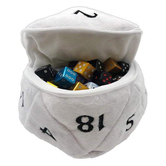 Dice Bag - D20 Plush White