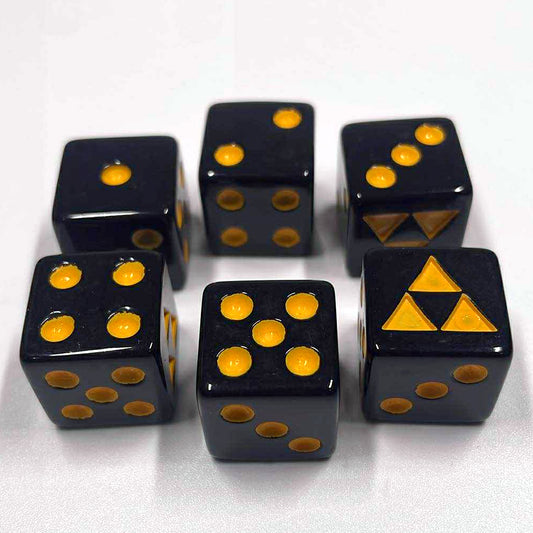 Dice - Tri-Force Black with Yellow