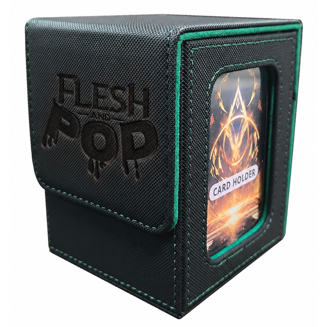 Flesh and Pod - Black and Green Magnetic Vertical Deck Box PREORDER